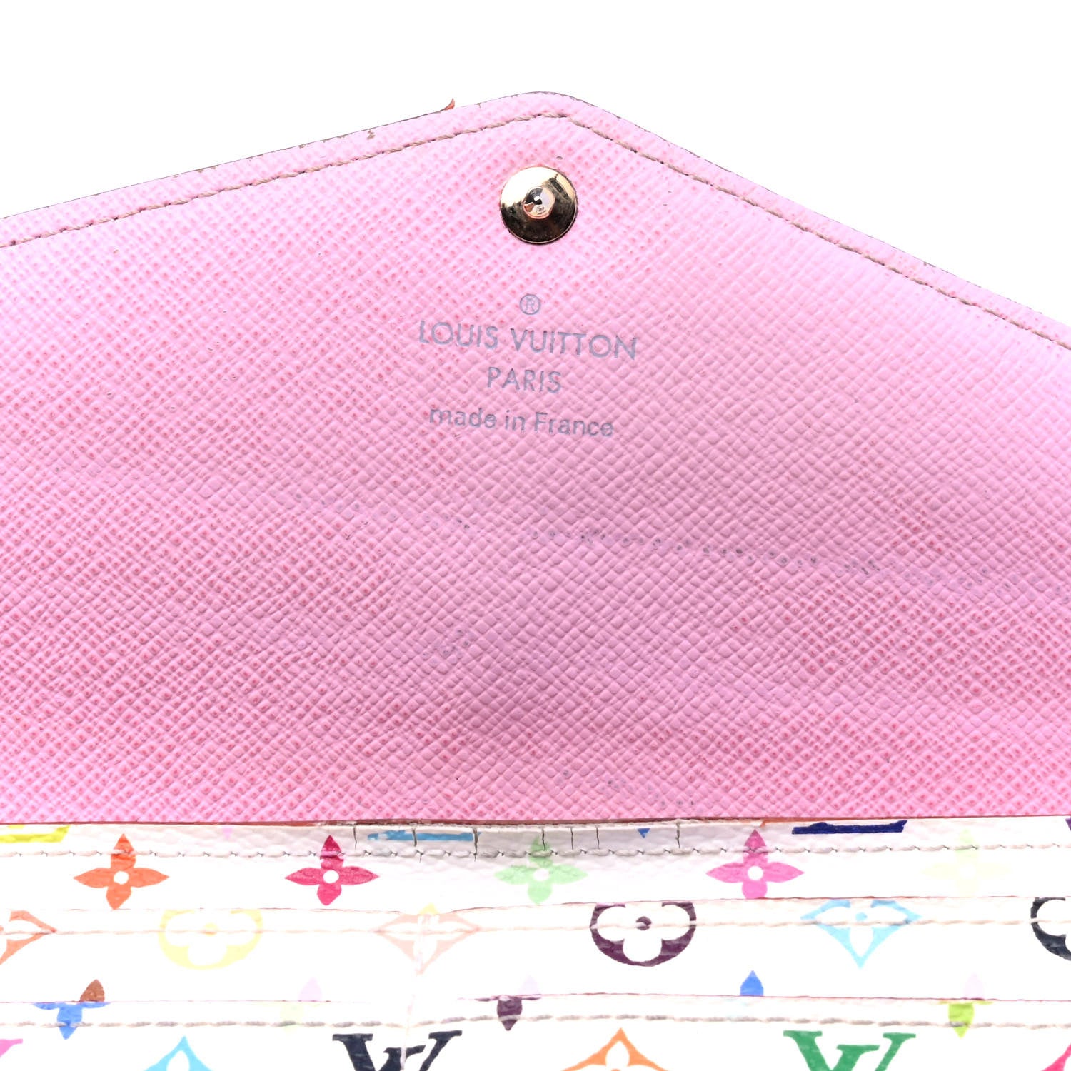Louis Vuitton Monogram Multicolor Sarah Wallet NM White Litchi 4 of 6