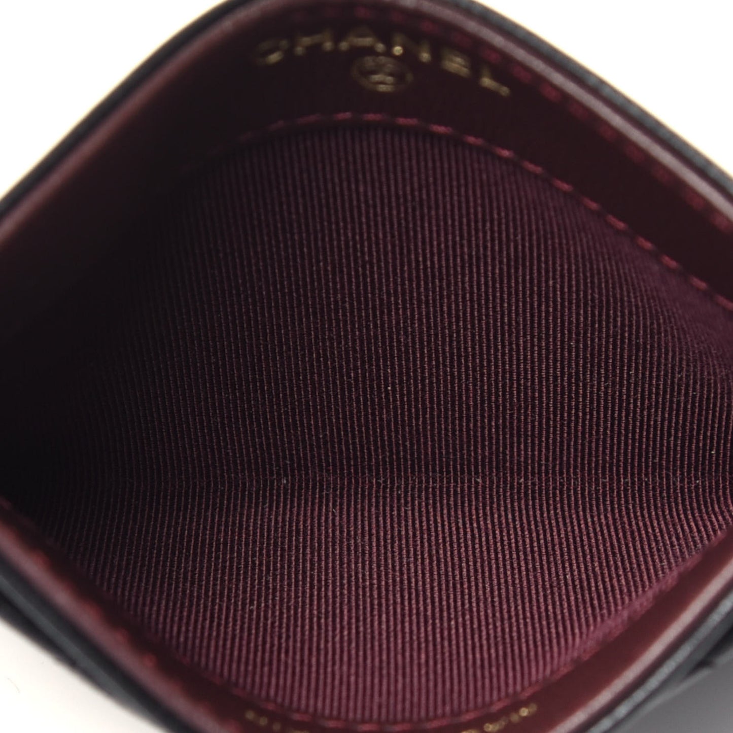 Lambskin Quilted Card Holder Black