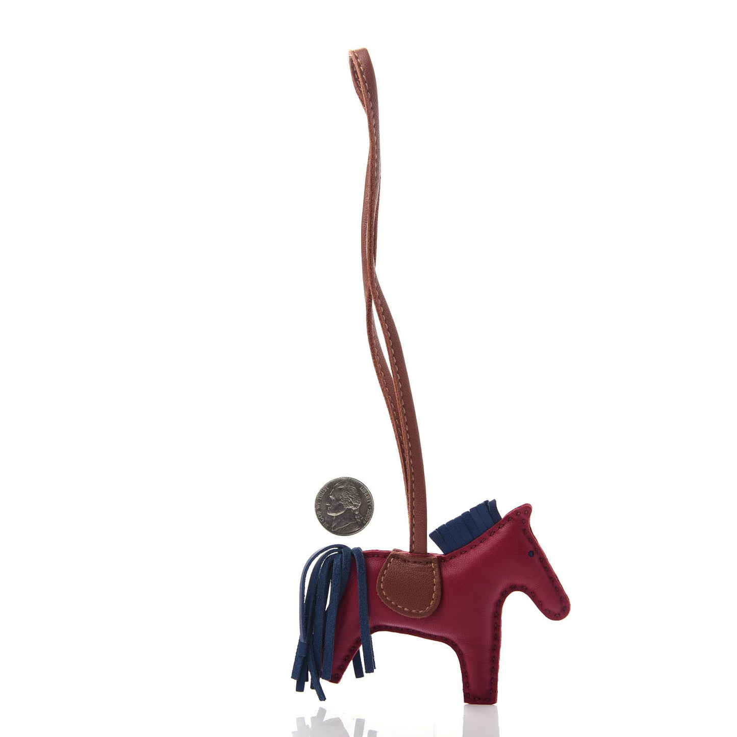 Milo Lambskin Grigri Rodeo Horse Bag Charm PM Bleu de Malte Rubis Fauve