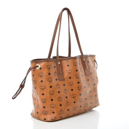 MCM Visetos Medium Liz Reversible Shopper Tote Cognac 5 of 15