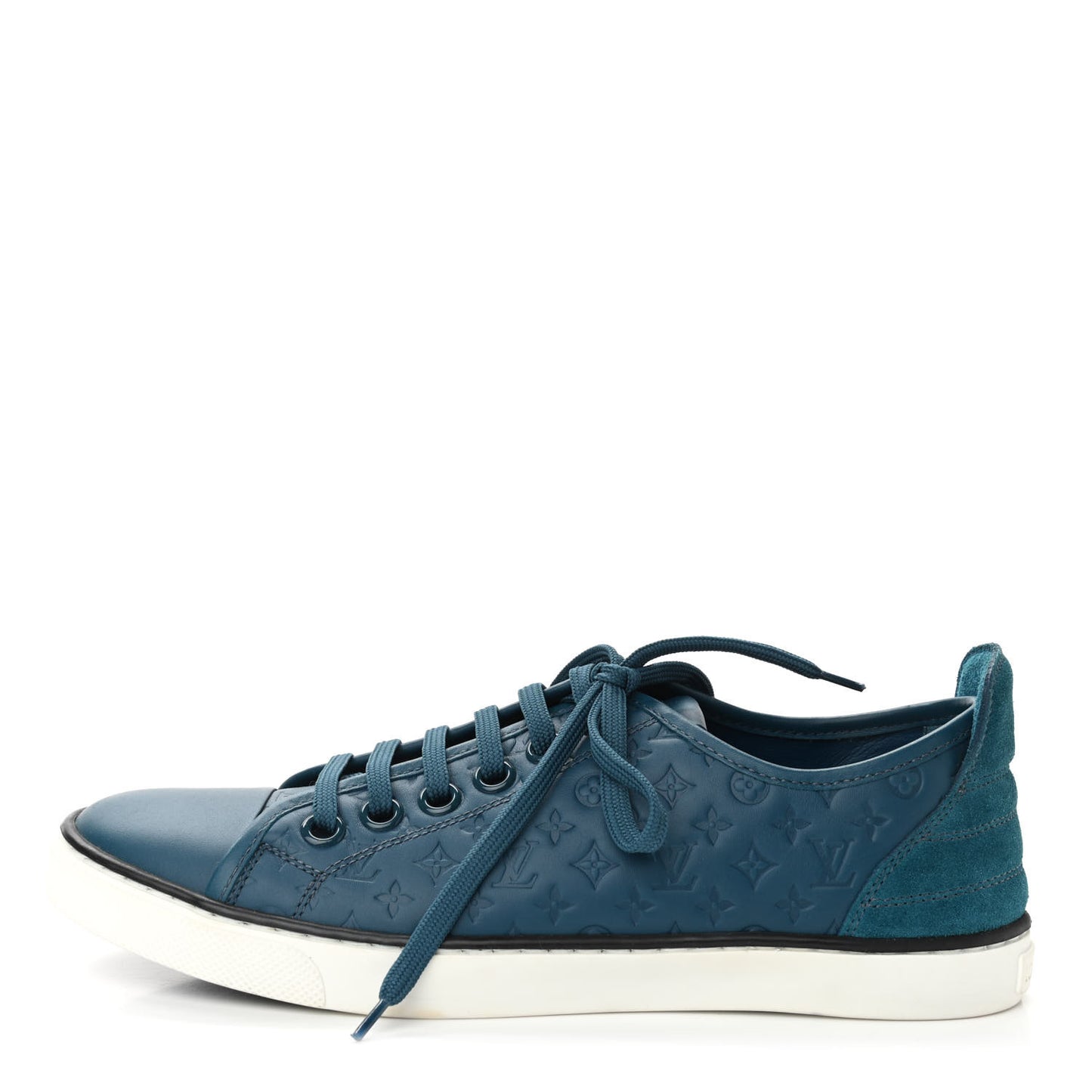 Calfskin Embossed Monogram Punchy Sneakers 37 Blue