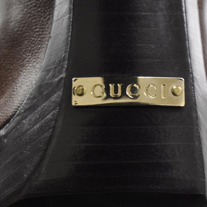 Gucci Leather Knee High Boots 6.5 Brown 5 of 5