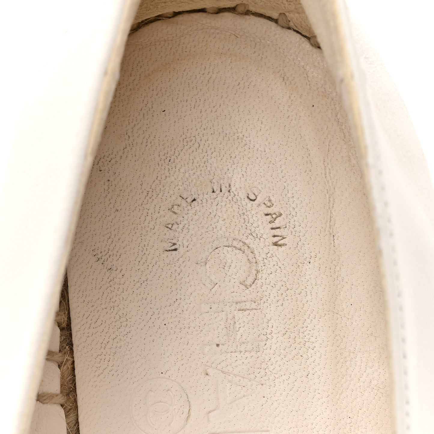 Lambskin CC Espadrilles 37 White Black