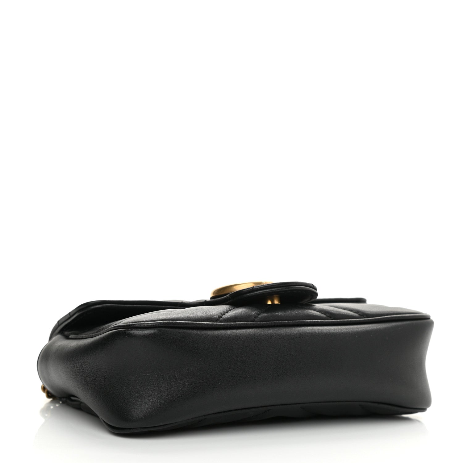 Gucci Calfskin Matelasse Super Mini GG Marmont Shoulder Bag Black 4 of 8