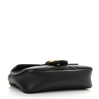 Gucci Calfskin Matelasse Super Mini GG Marmont Shoulder Bag Black 4 of 8