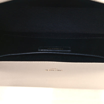 Saint Laurent Grain De Poudre Textured Mixed Matelasse Medium Triquilt Monogram Satchel Crema Soft 5 of 9