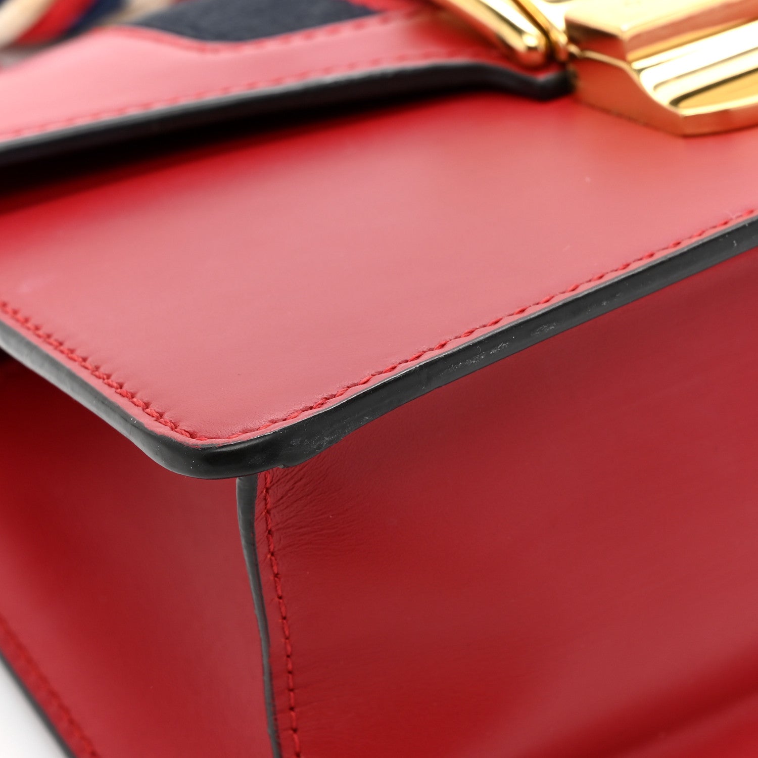 Gucci Calfskin Mini Sylvie Top Handle Bag Hibiscus Red 10 of 13