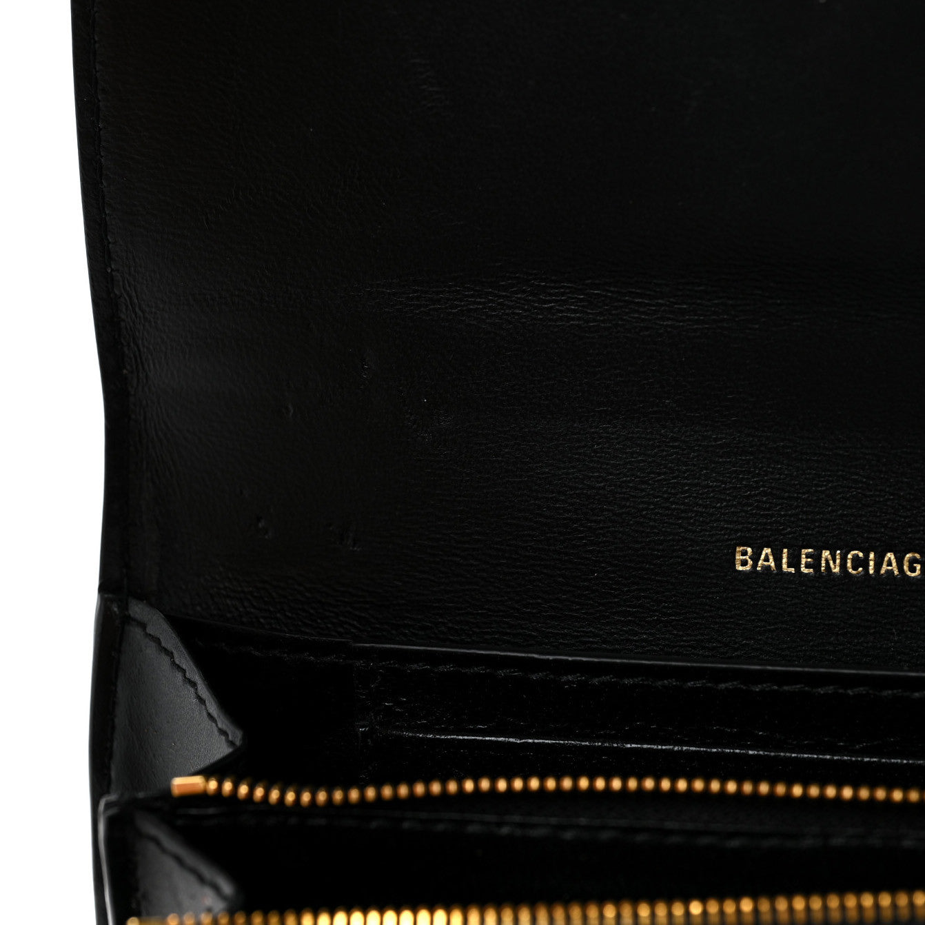 Balenciaga Shiny Box Calfskin Medium Hourglass Wallet Black 7 of 9