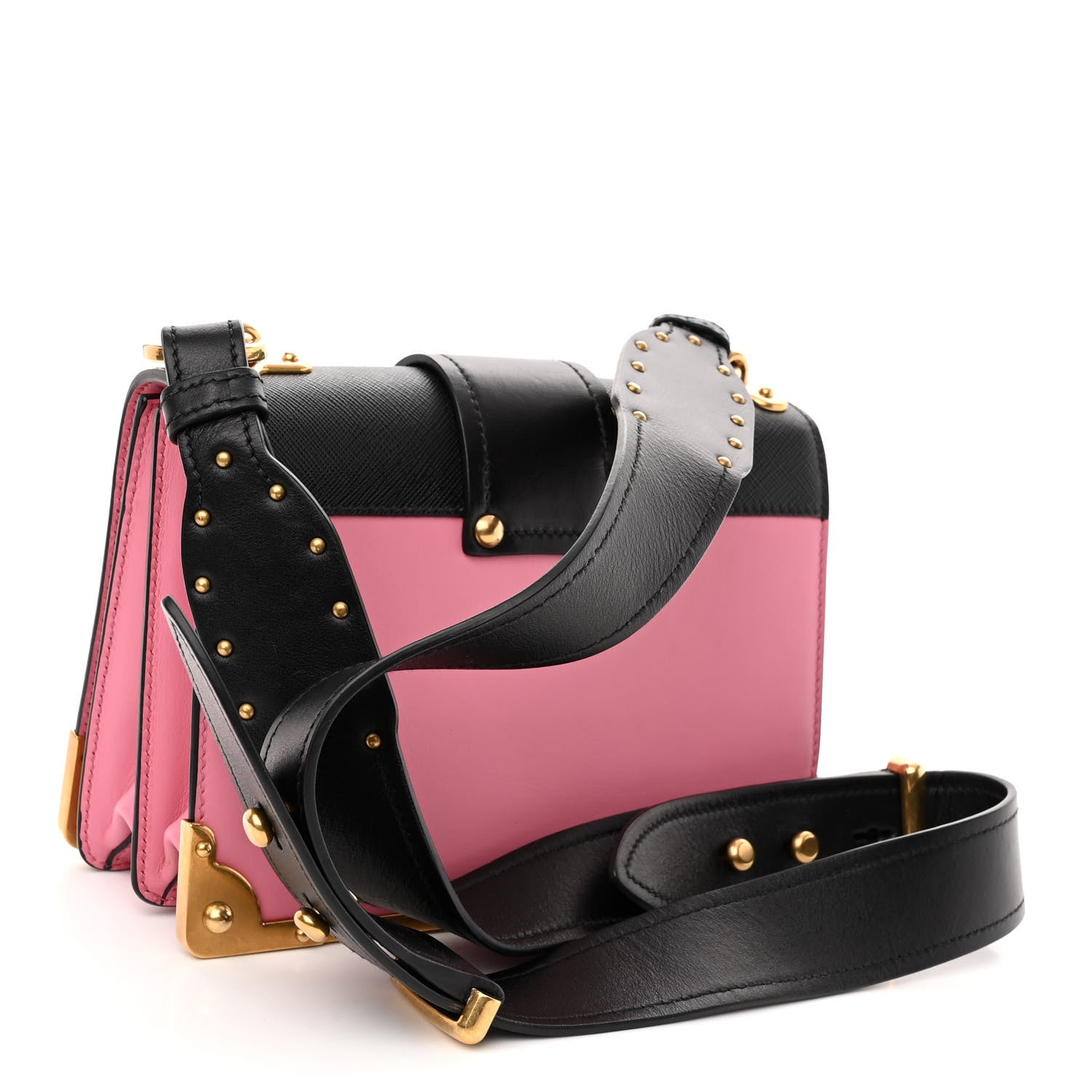 Prada City Calf Saffiano Cahier Bag Fuxia Black 3 of 9