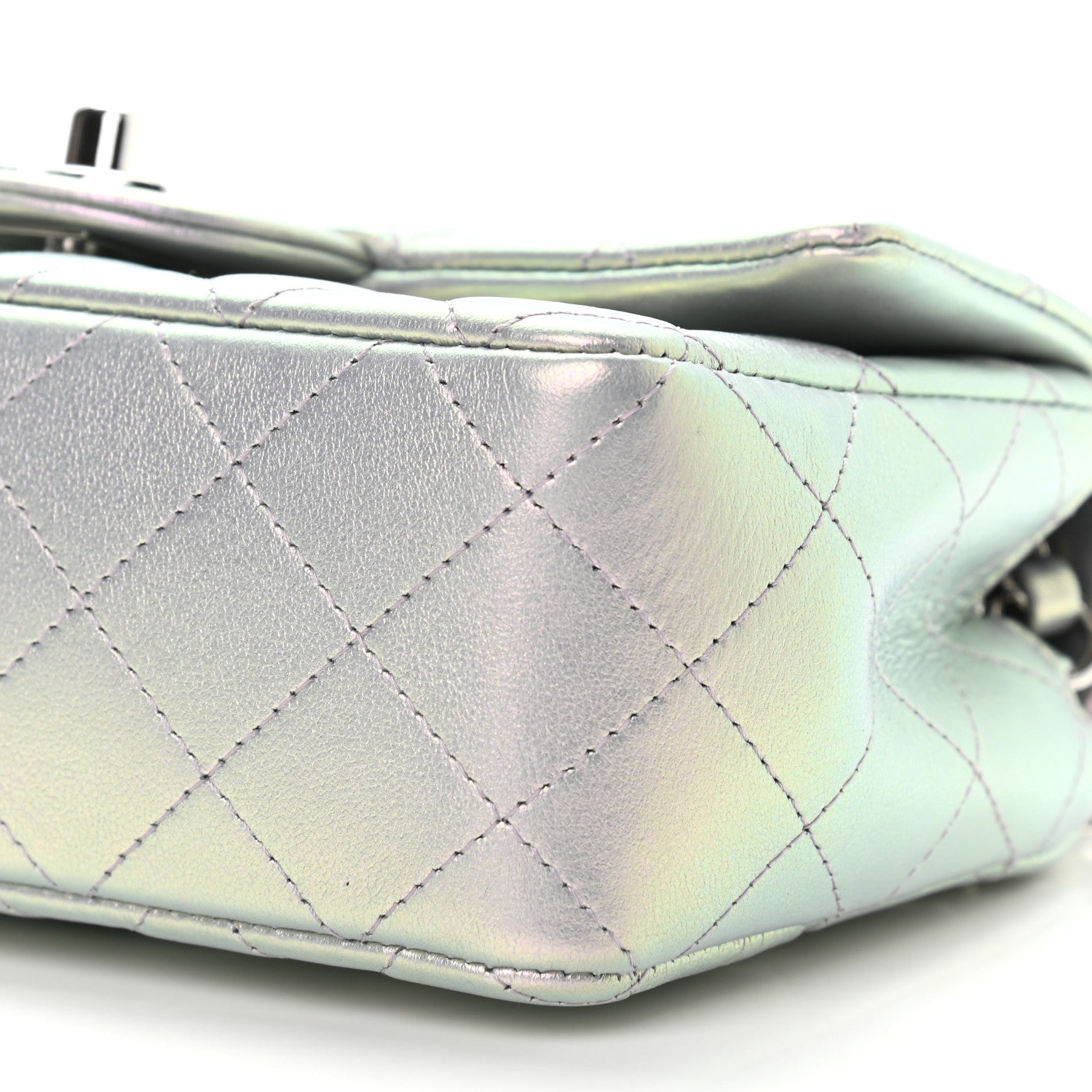 Chanel Iridescent Calfskin Quilted Mini Rectangular Flap Light Purple 9 of 9