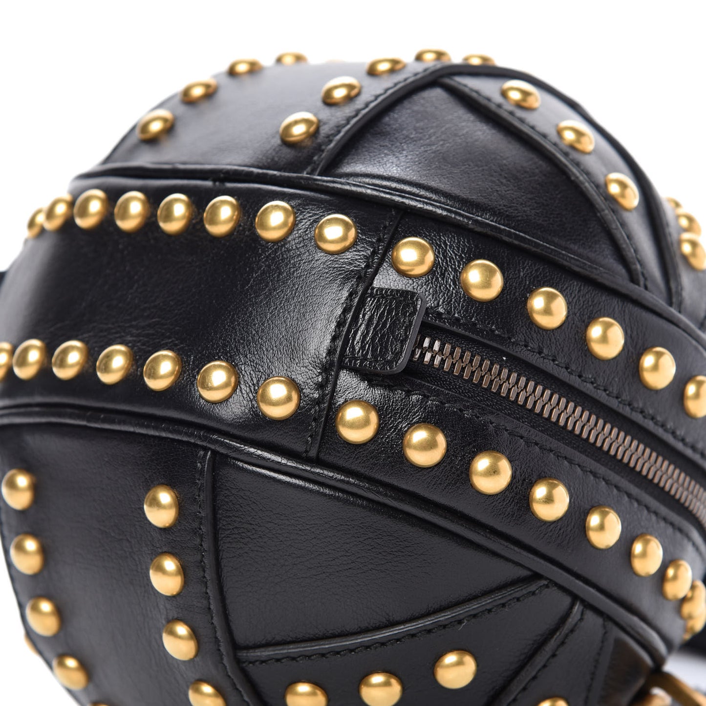 Calfskin Studded Mini Tifosa Baseball Shaped Shoulder Bag Black