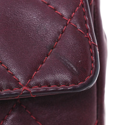Chanel Lambskin Diamond Stitched Waist Chain Belt Flap Bag Burgundy 14 of 17