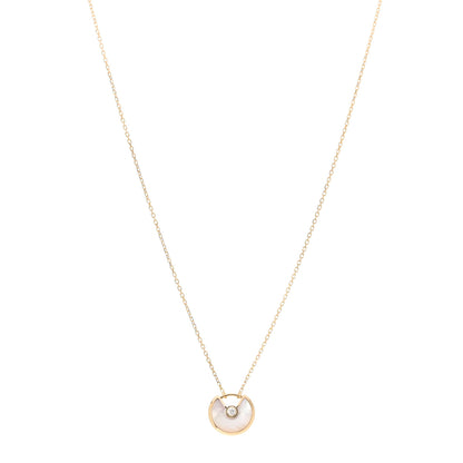 Cartier 18K Yellow Gold Diamond Mother of Pearl XS Amulette de Cartier Pendant Necklace 1 of 6