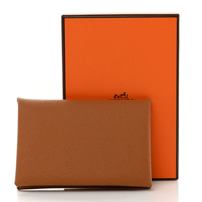 Hermes Epsom Calvi Card Case Gold 8 of 8