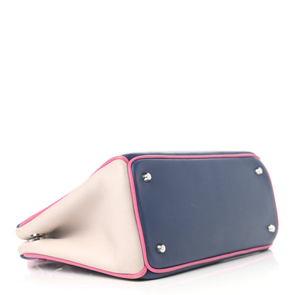 Christian Dior Smooth Calfskin Small Tri-Color Diorissimo Bag Navy Pink 4 of 14