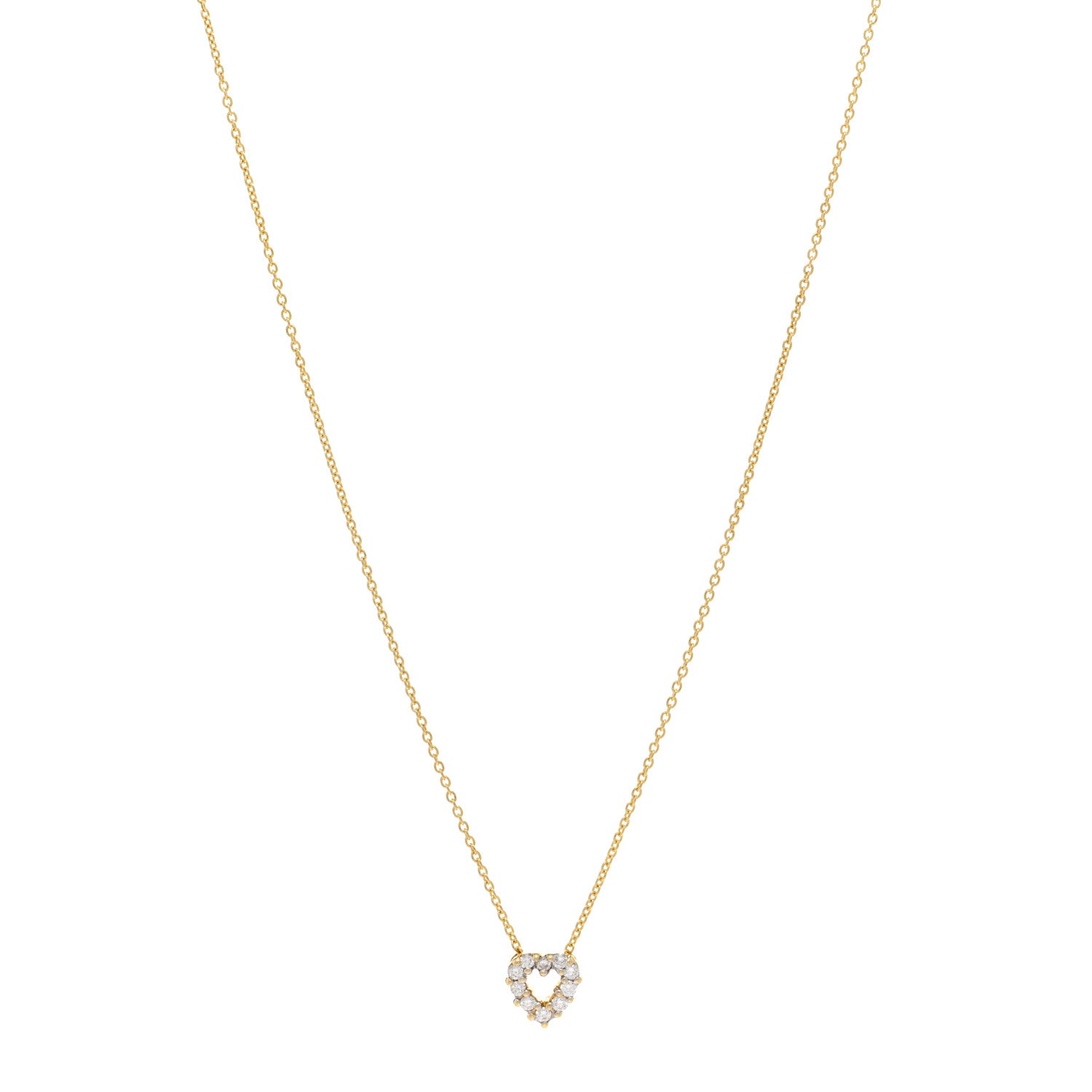 Roberto Coin 18K Yellow Gold Diamond Tiny Treasures Heart Pendant Necklace 1 of 4