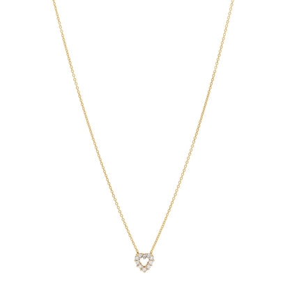 Roberto Coin 18K Yellow Gold Diamond Tiny Treasures Heart Pendant Necklace 1 of 4