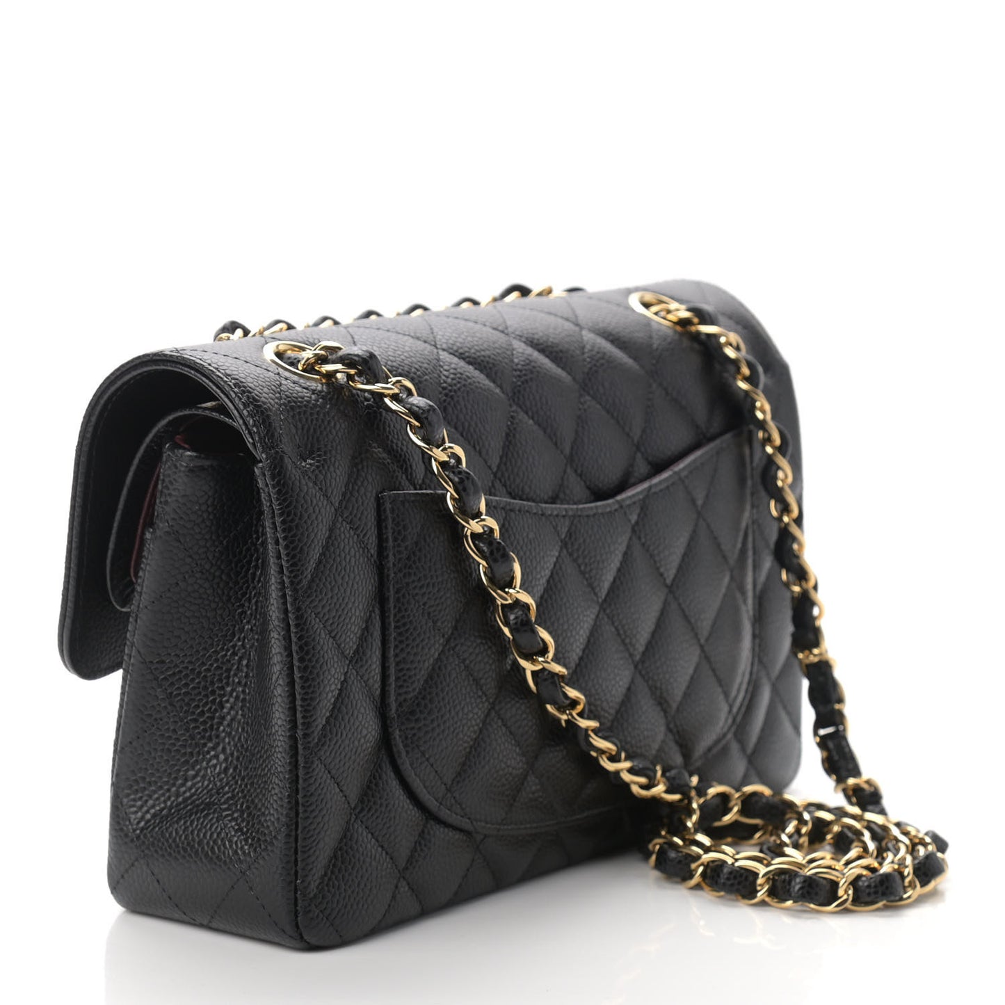 Caviar Quilted Small Double Flap Black