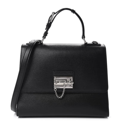 Dolce & Gabbana Calfskin Embossed Large Monica Top Handle Bag Black 1 of 11