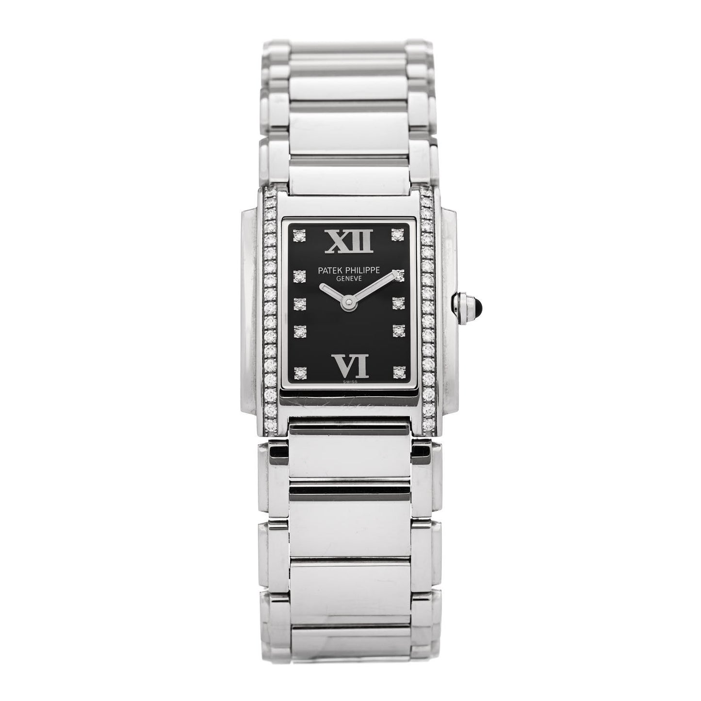 Stainless Steel Diamond 25mm Twenty-4 Quartz Watch Black 4910/10A-001