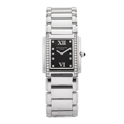 Patek Philippe Stainless Steel Diamond 25mm Twenty-4 Quartz Watch Black 4910/10A-001 1 of 4