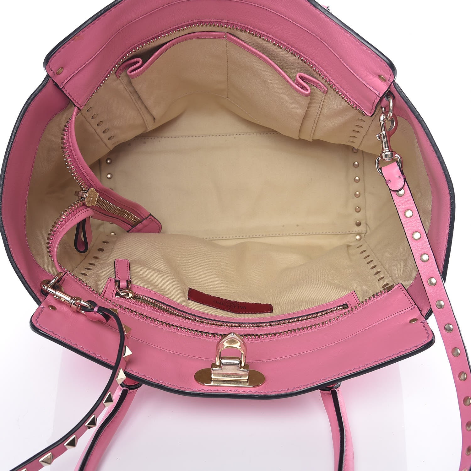 Valentino Garavani Vitello Rockstud Double Handle Tote Ninphea 5 of 13