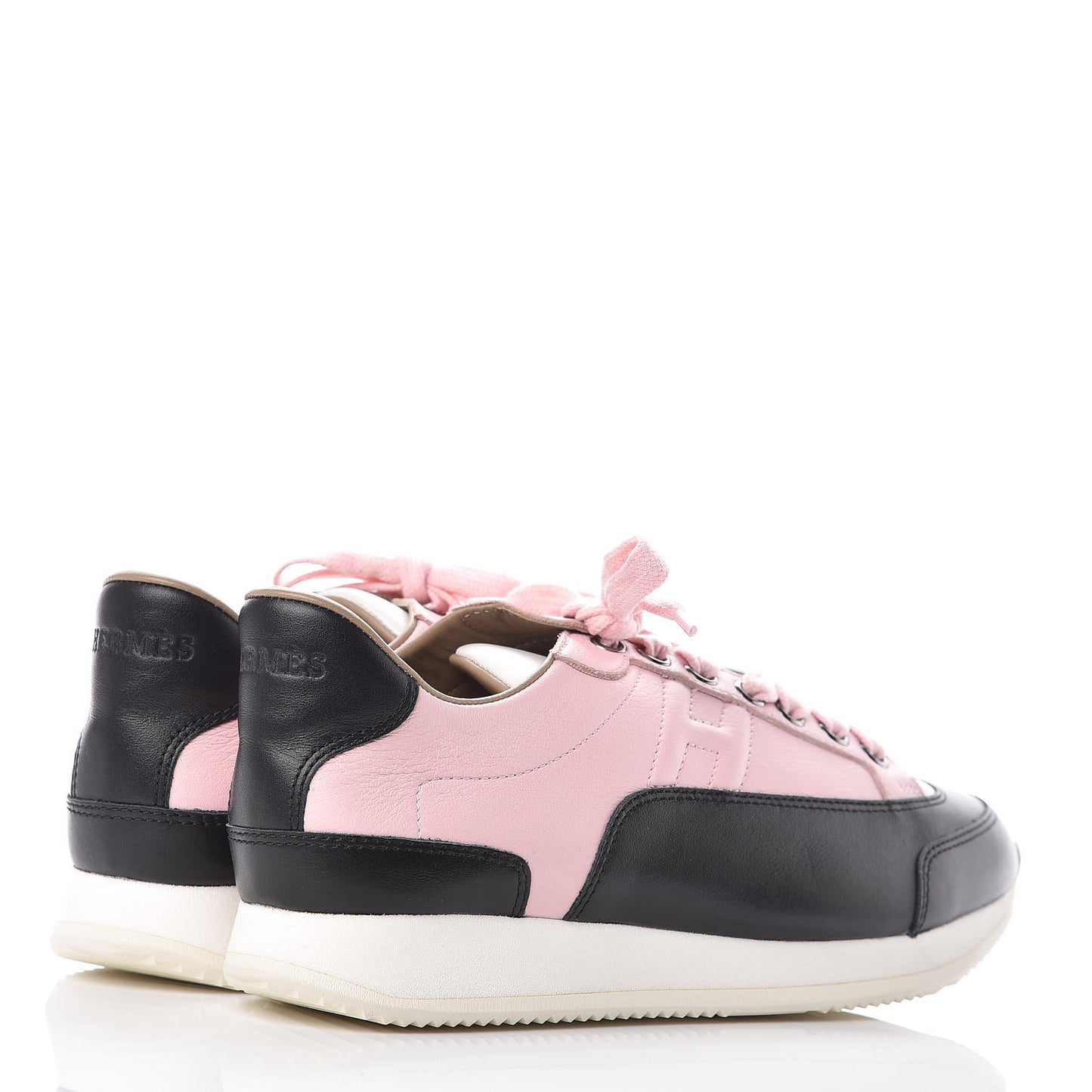 Calfskin Goal Sneakers 37.5 Rose Aube Black White