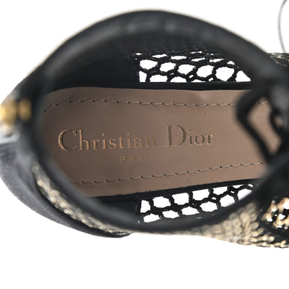 Christian Dior Suede Laminated Resille Naughtily-D 30mm Ankle Boots 38.5 Black Gold 7 of 10