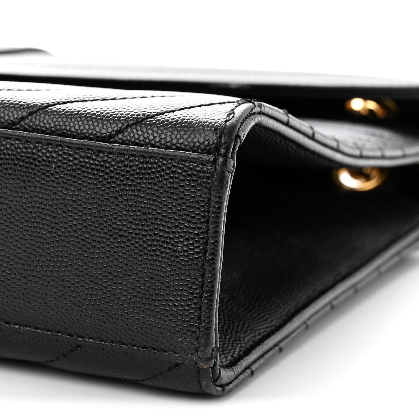 Grain De Poudre Matelasse Chevron Large Monogram Satchel Black