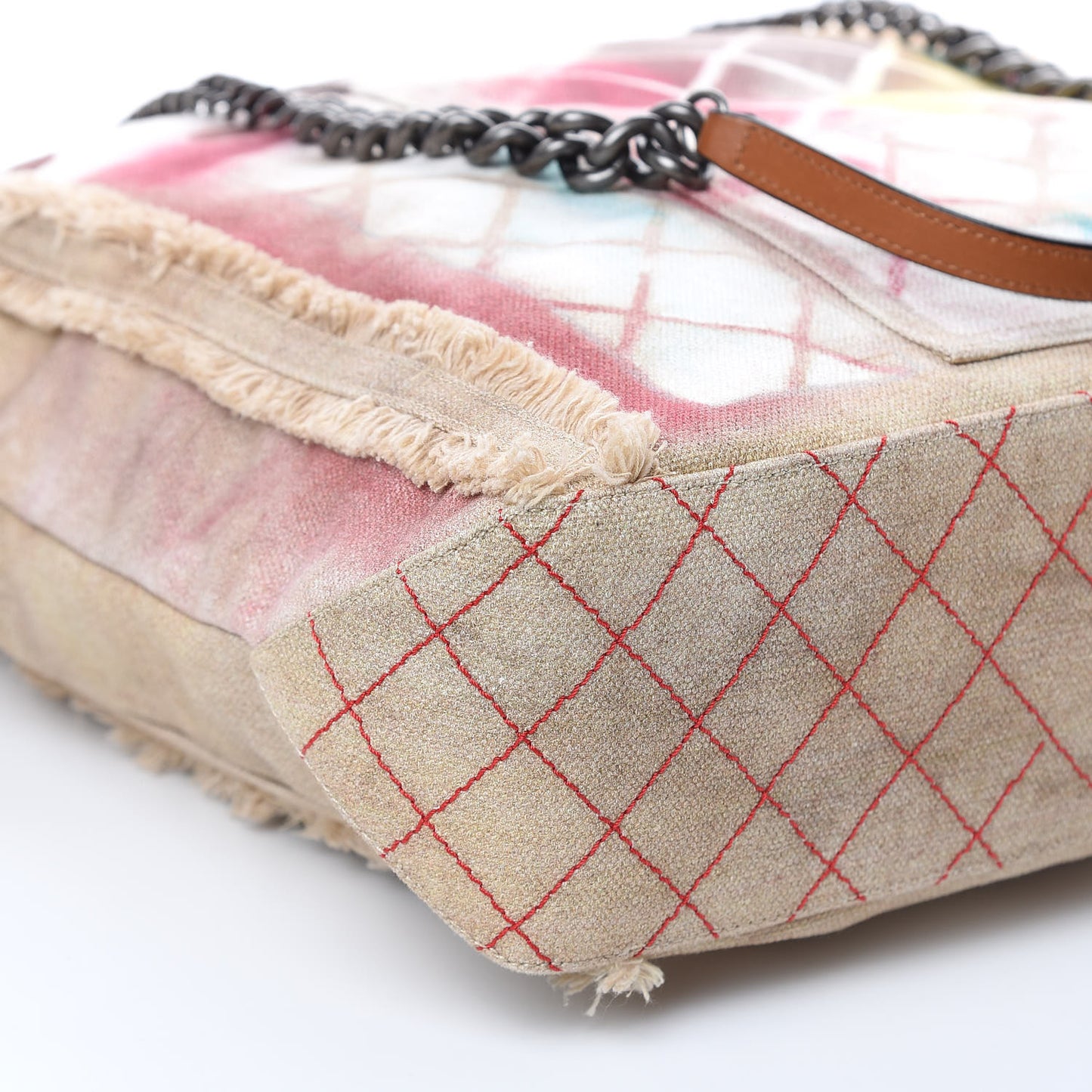 Canvas Large Graffiti Tote Beige