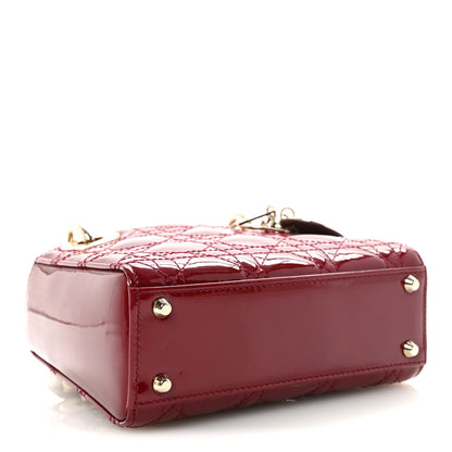 Christian Dior Patent Cannage Mini Lady Dior Red 4 of 9