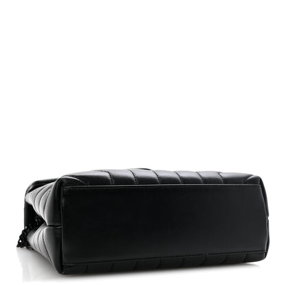 Saint Laurent Calfskin Y Quilted Monogram Monochrome Small Loulou Chain Satchel Black 4 of 14