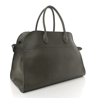The Row Polished Saddle Calfskin Soft Margaux 15 Koala Grey 2 of 9