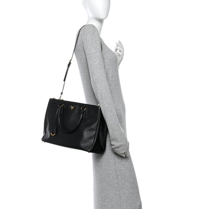 Prada Saffiano Lux Large Galleria Double Zip Tote Black 2 of 9