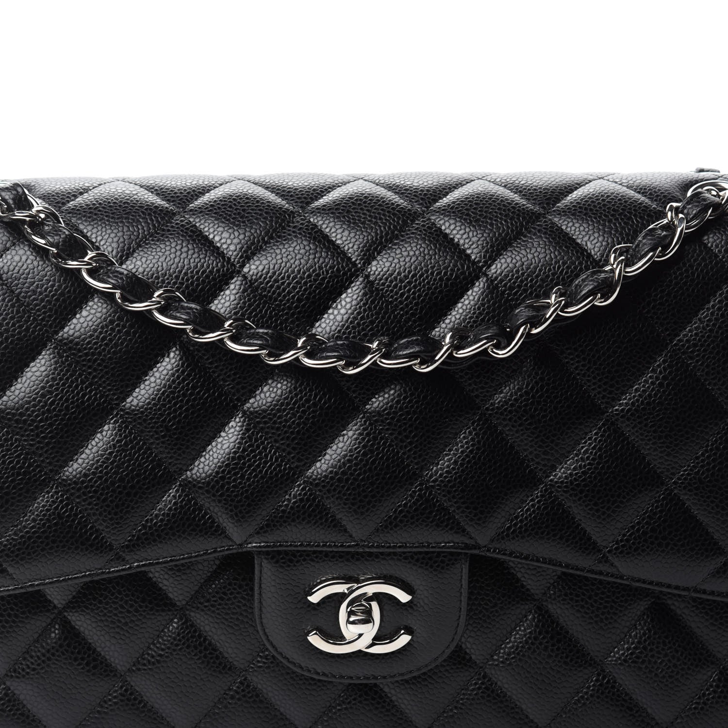 Chanel Caviar Quilted Jumbo Double Flap Black 11 of 12