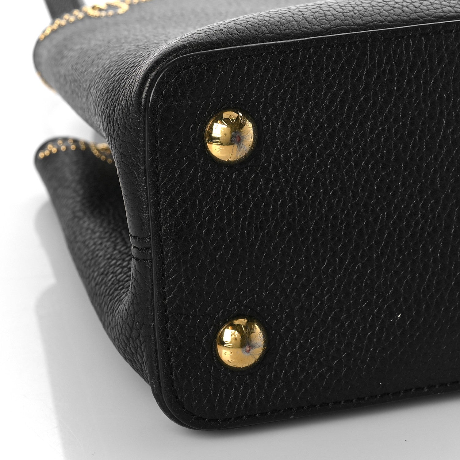 Louis Vuitton Taurillon Flower Capucines PM Black Blue 6 of 9