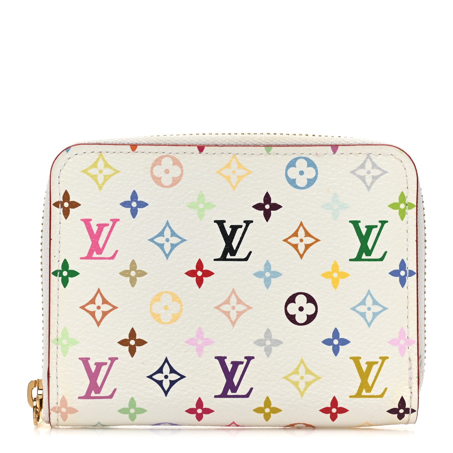 Monogram Multicolor Zippy Coin Purse Wallet White Litchi