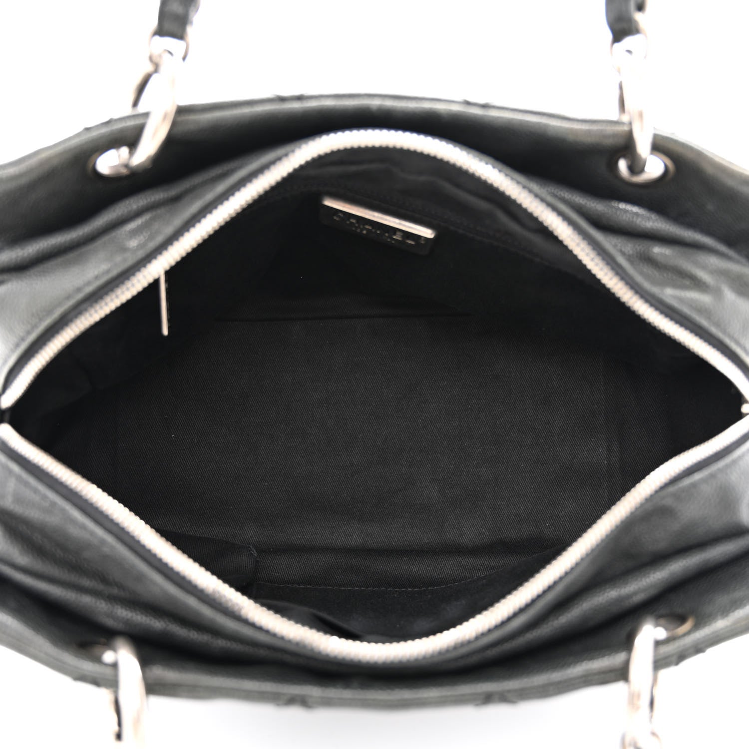 Chanel Distressed Caviar Outdoor Ligne Tote Black 5 of 11