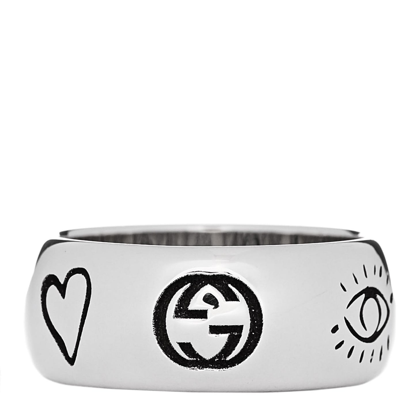 Sterling Silver Wide Blind for Love Band Ring 60 9