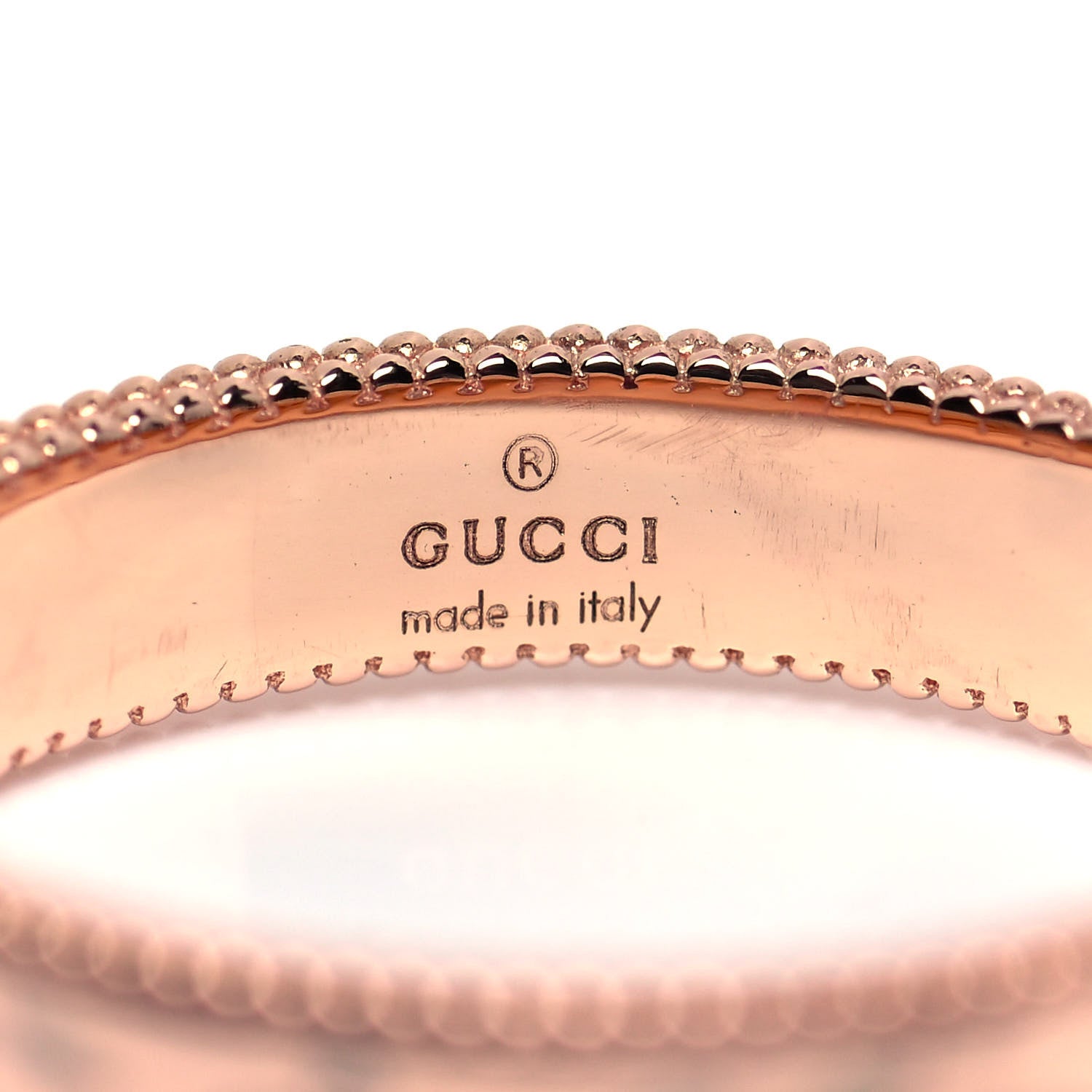 Gucci 18K Rose Gold Enamel 4mm Icon Blooms Band Ring 57 8 4 of 6