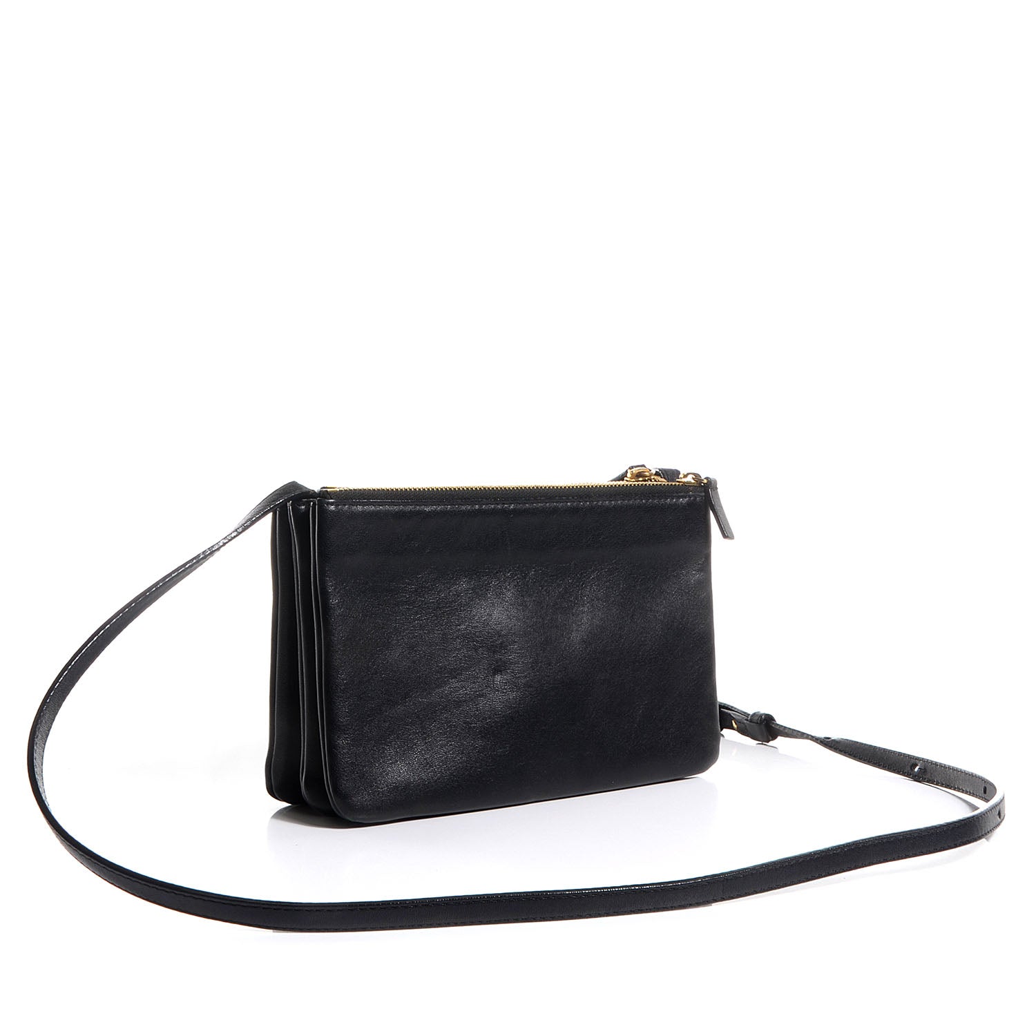 Celine Lambskin Small Trio Crossbody Bag Black 3 of 7