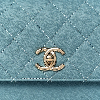 Chanel Caviar Quilted Small Business Affinity Flap Light Blue 8 of 10