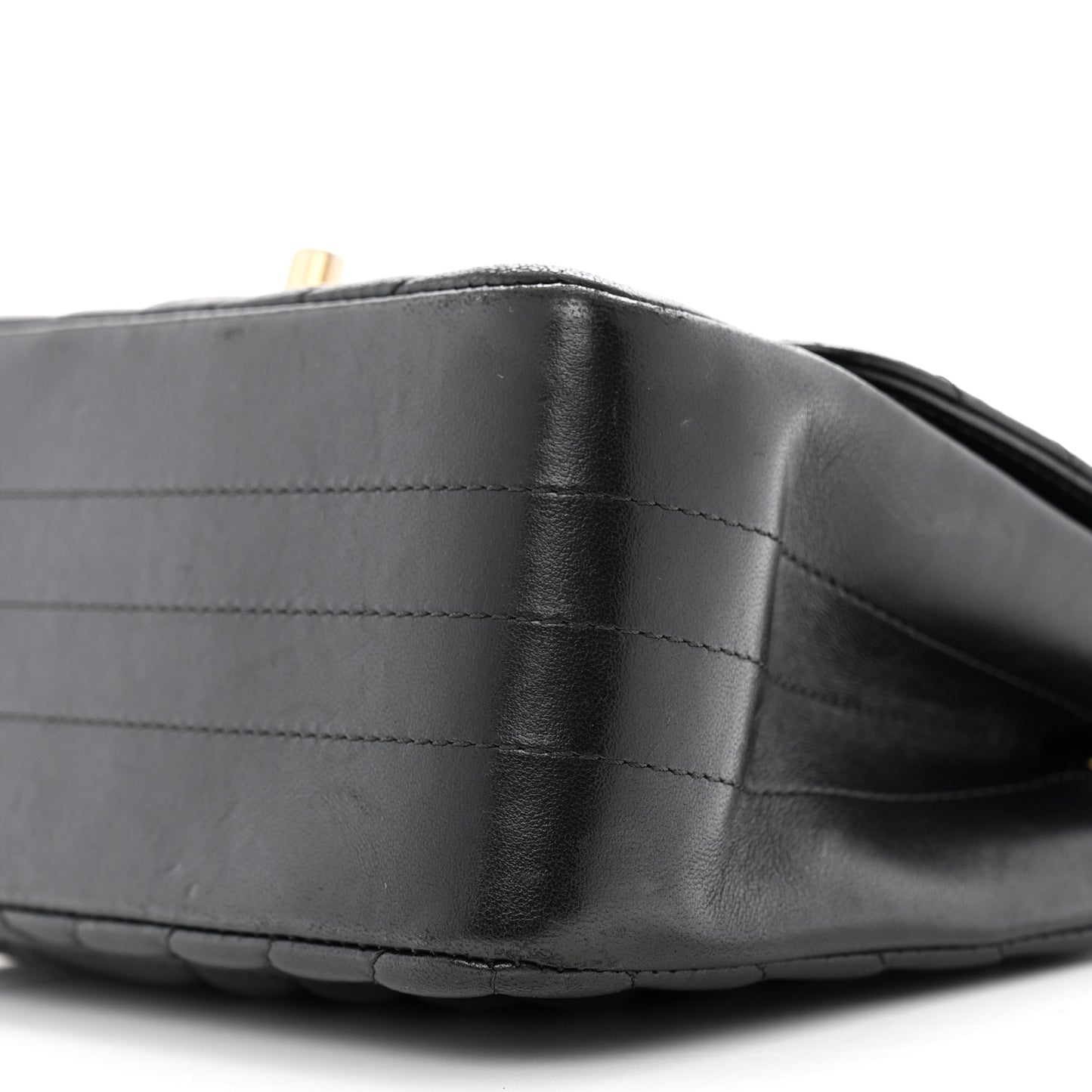 Lambskin Chevron Quilted Mini Square Flap Black