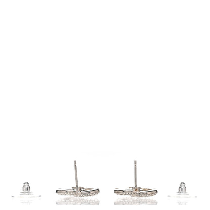 Chanel Crystal CC Earrings Silver 3 of 5