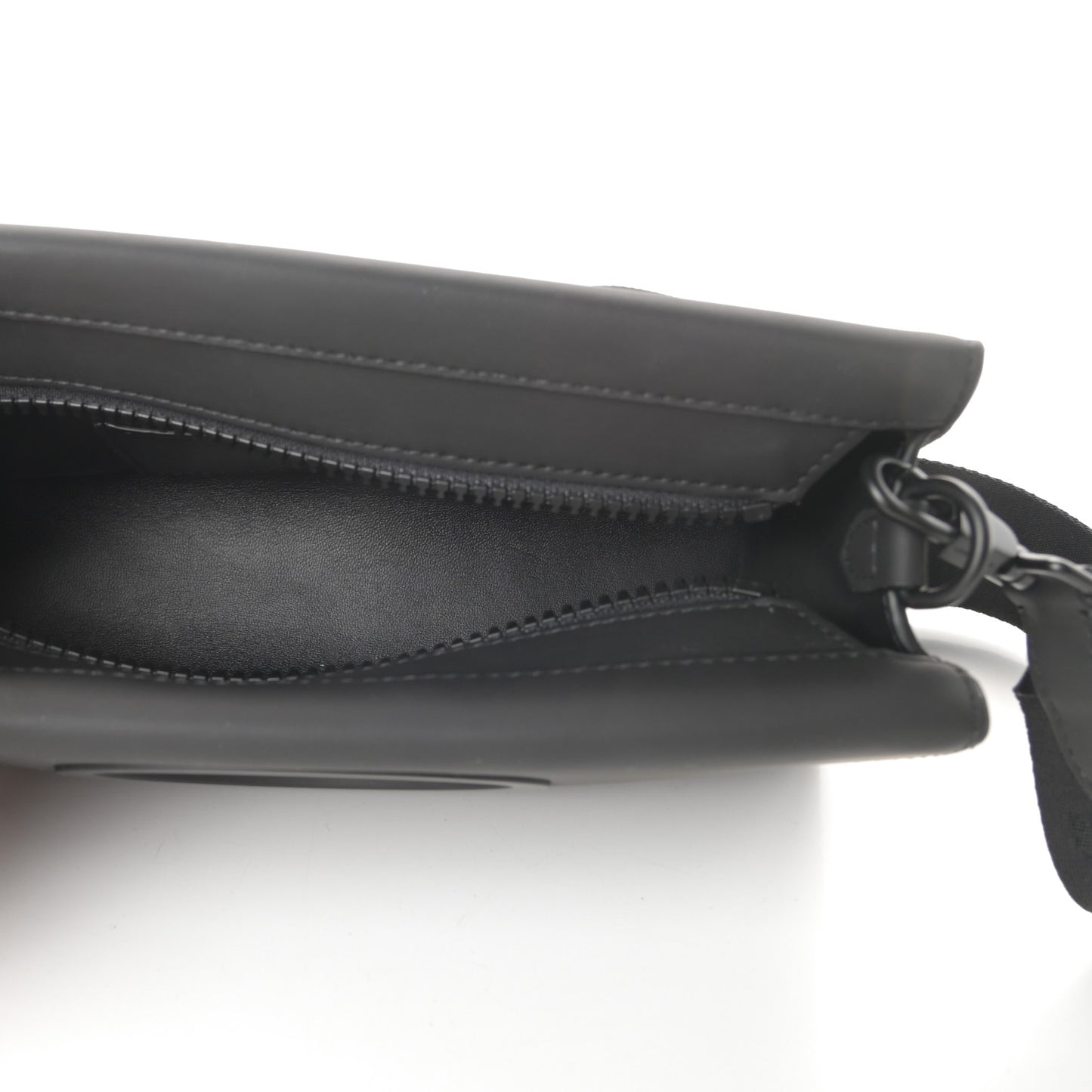 Rubberised Cotton Foldover Pocket Bag Black