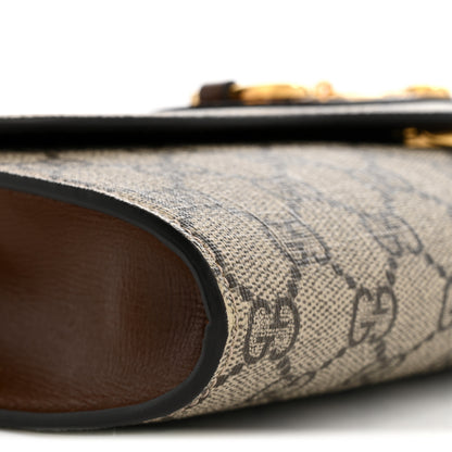 Gucci GG Supreme Monogram Azalea Calfskin Web Small Horsebit 1955 Crossbody Bag Beige Ebony Brown Sugar 9 of 10