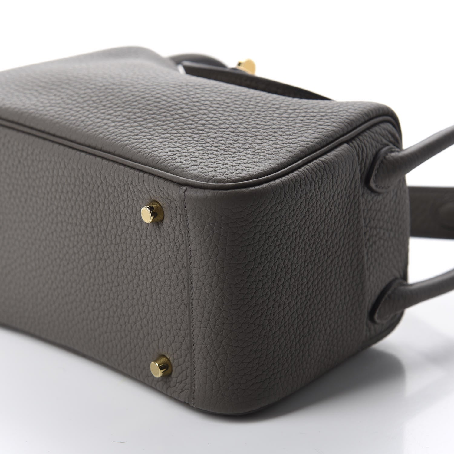 Hermes Taurillon Clemence Mini Lindy 20 Etain 7 of 10