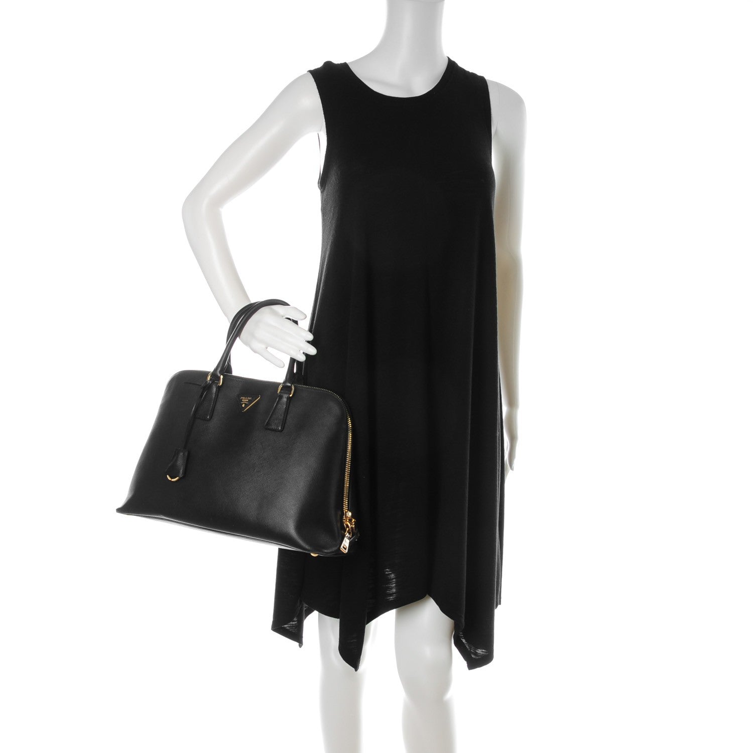 Prada Saffiano Lux Large Promenade Tote Black 2 of 9