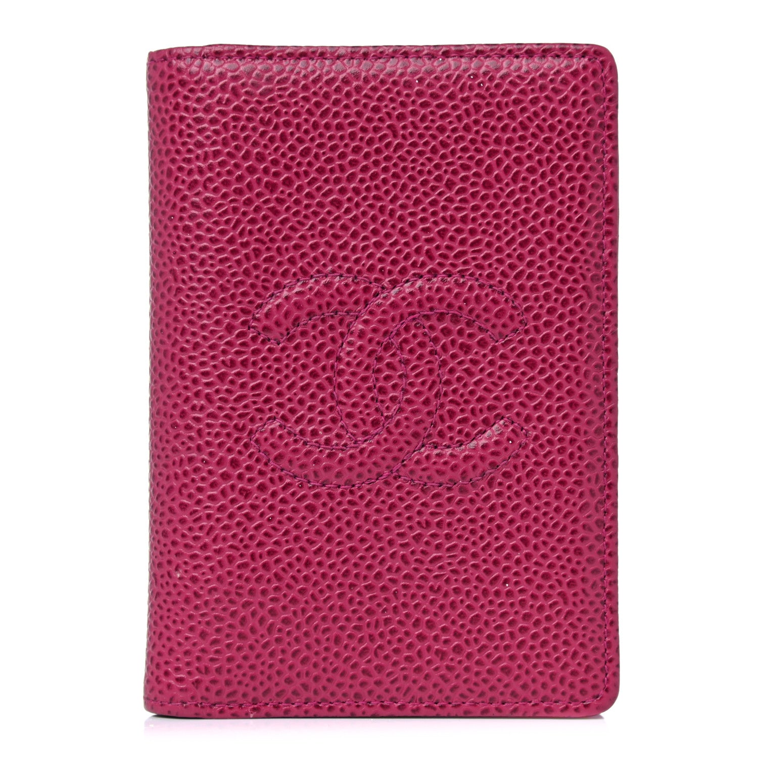 Chanel Caviar Timeless CC Card Holder Wallet Dark Pink 1 of 18