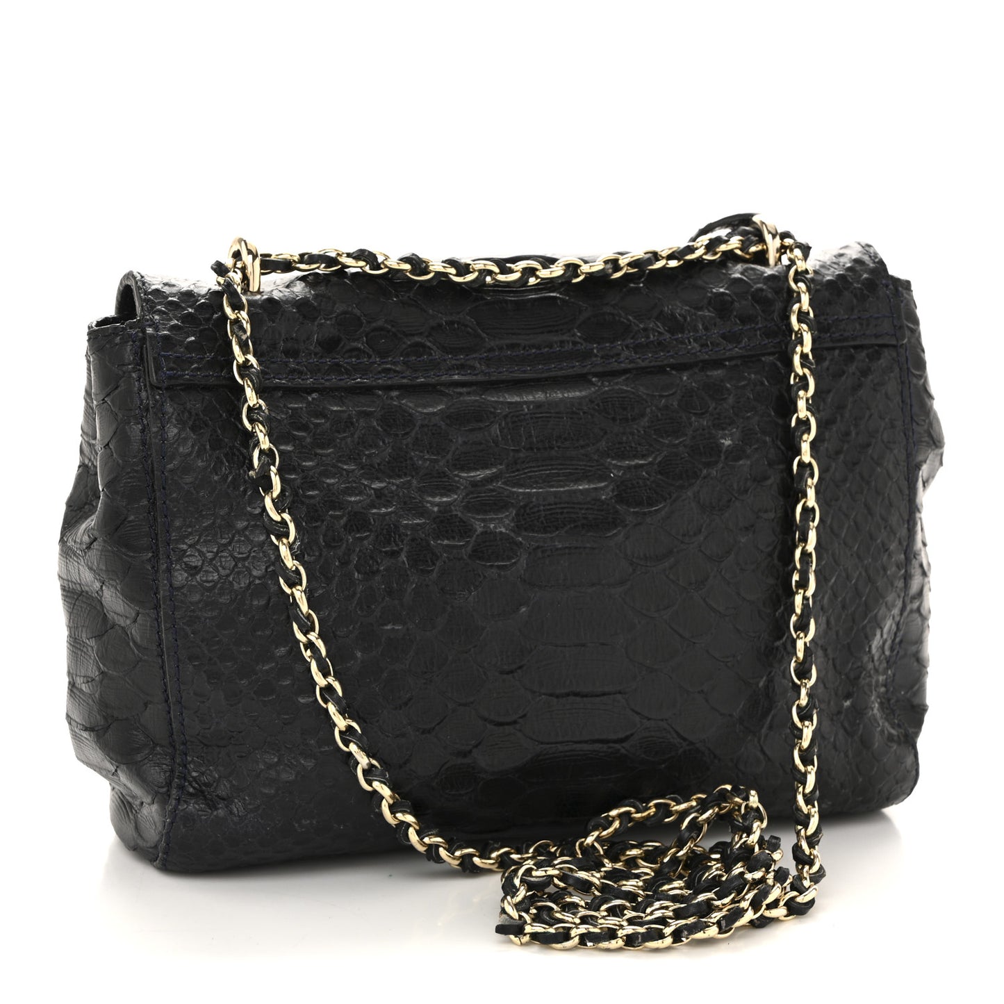 Snakeskin Small Lily Flap Navy